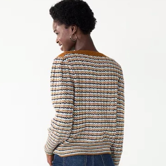 Nine West Boatneck Stripe Stitch Sweater - Picture 6 of 6